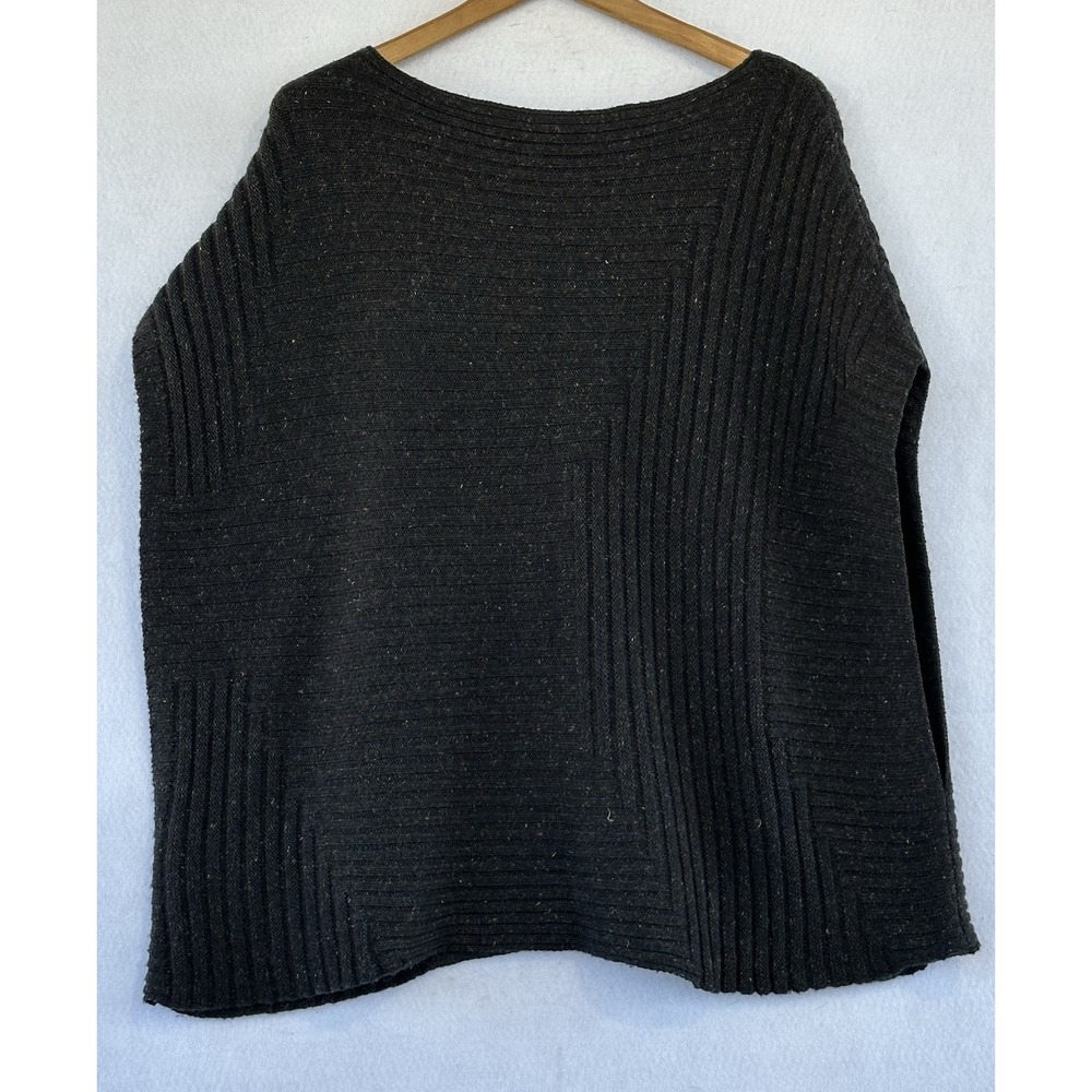 J. Jill Sweater Vest Wool Blend Boat Neck Women M/L Gray Excellent